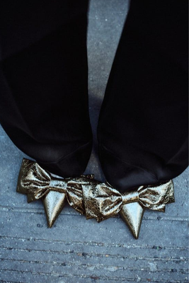 High-Heel Metallic Shoes With Bow  from Zara