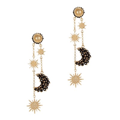 Luna 24ct Gold Vermeil Drop Earrings from Soru Jewellery