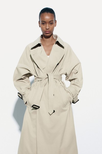 Oversize Trench Coat With Tabs