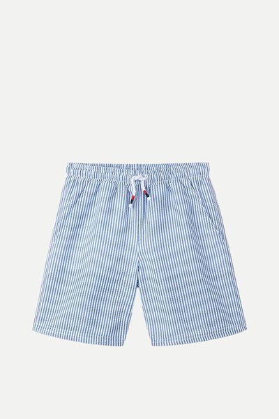 Seersucker Stripe Swim Shorts from The White Company 