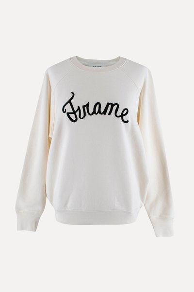 Logo Embroidered Cream Sweatshirt from Frame