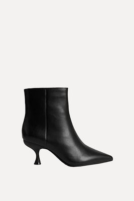 Wide Fit Leather Kitten Heel Ankle Boots from M&S Collection
