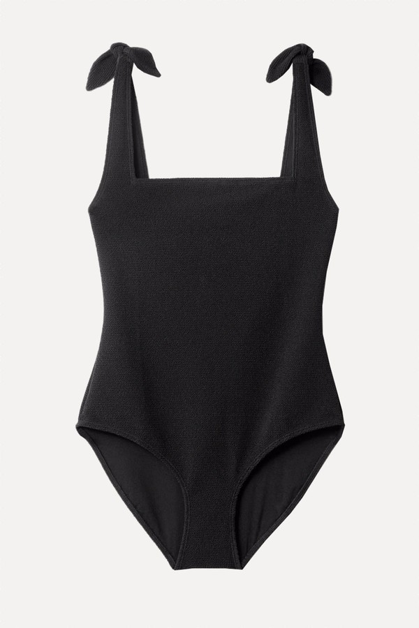 Textured Bow Tie Swimsuit