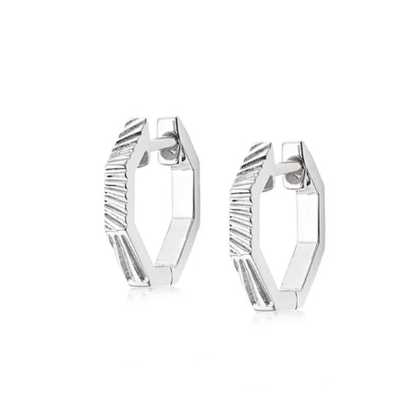 Octagonal Huggie Hoops Sterling Silver from Estee Lalonde x Daisy