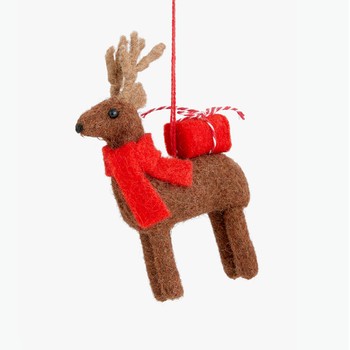 Pop Art Felt Reindeer Tree Decoration