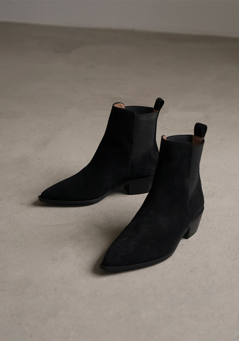 Willow Suede Black Boots from Flattered