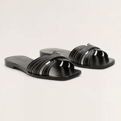 Stich Leather Sandals from Mango