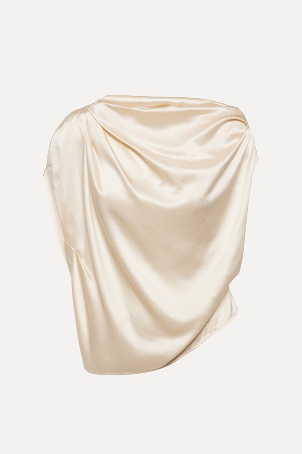 Draped Silk Satin Top from The Sei