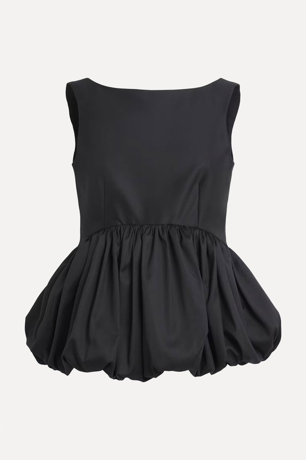 Virgin Wool-Silk Peplum Top from RÓHE