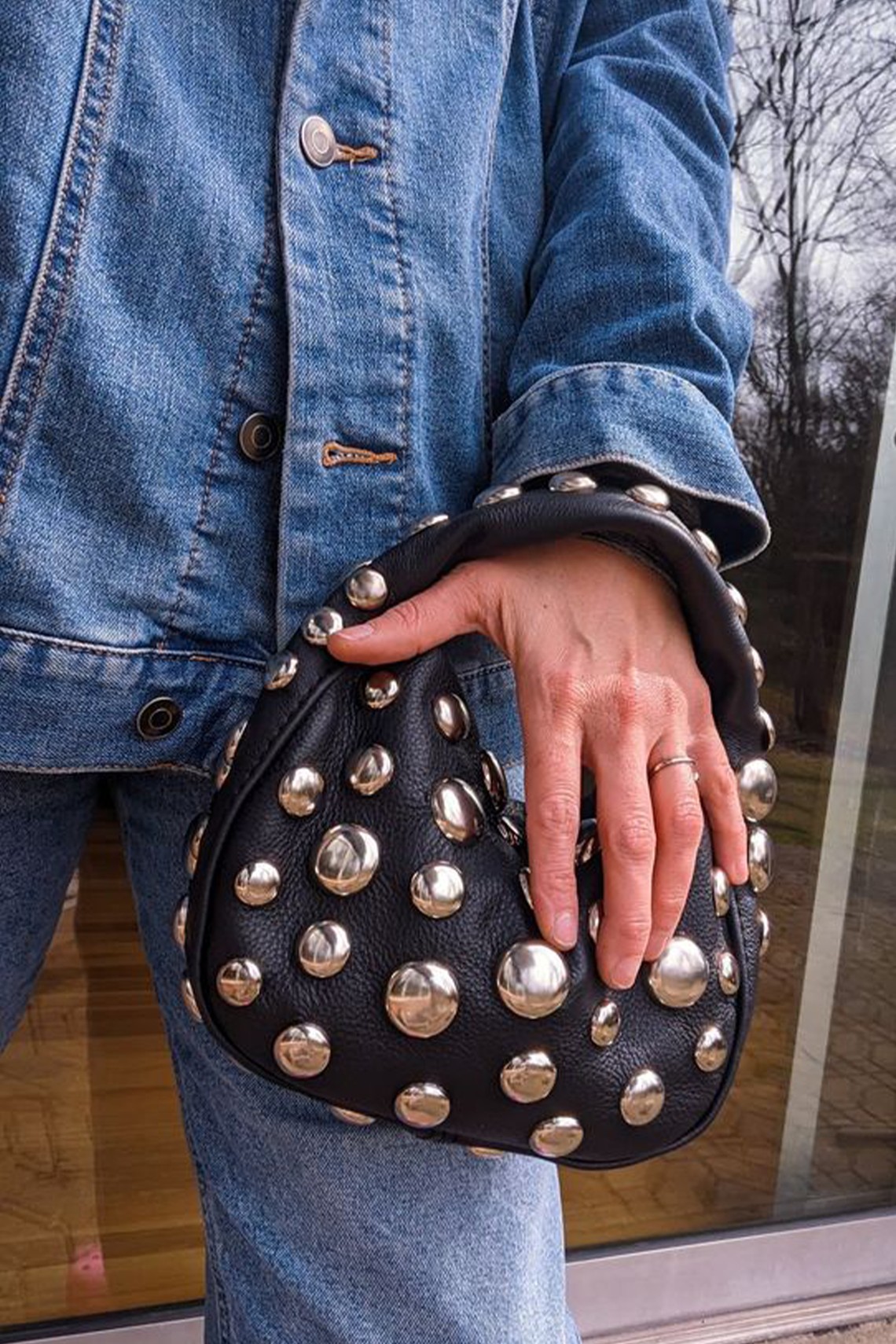 Bubble Stud Croissant Bag from Danielle Bernard