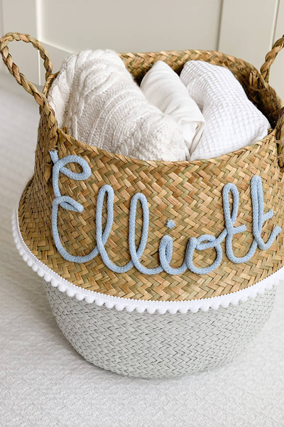 Personalised Dipped Seagrass Nursery Basket, £34.95