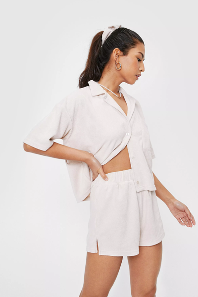 Towelling Beach Shorts & Scrunchie Set from NastyGal