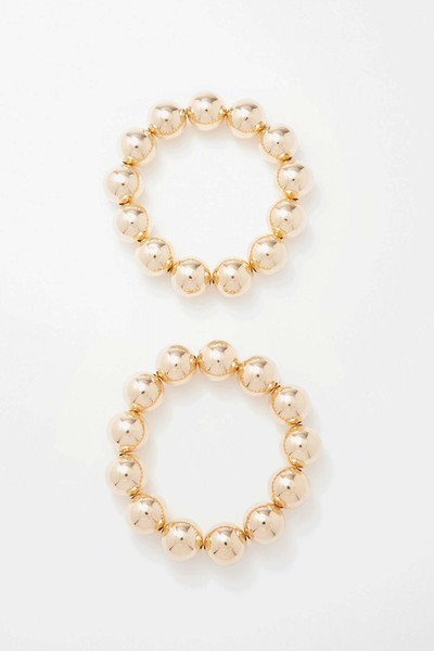 Set Of Two 14kt Gold-Plated Bracelets from Joolz by Martha Calvo