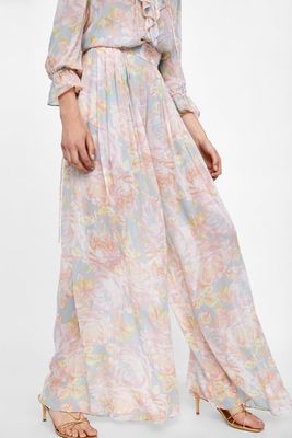 Floral Print Palazzo Trousers  from Zara