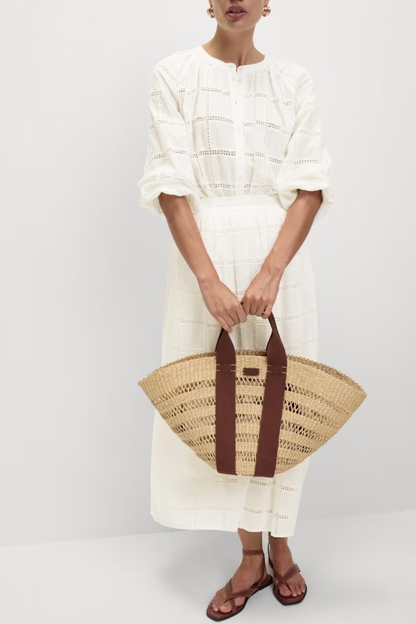 Pure Cotton Broderie Midaxi A-Line Skirt from MARKS & SPENCER