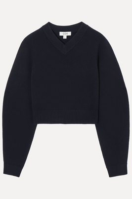 Cropped V-Neck Wool Jumper from COS