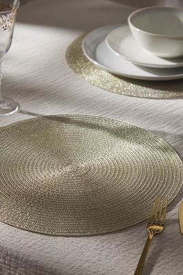 Sparkle Round Braided Placemats, Set of 4