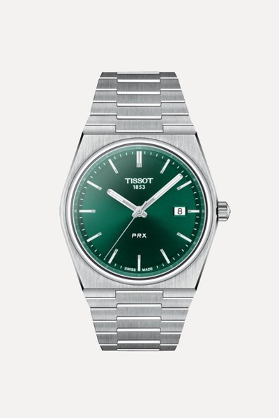 Tissot Men's PRX Date Bracelet Strap Watch, Silver/Green from Tissot