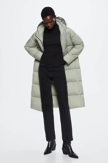 Quilted Long Coat from Mango