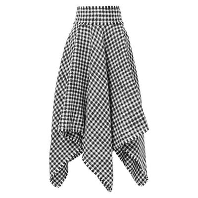 Asymmetric Houndstooth Wool-Blend Midi-Skirt from Dolce & Gabbana