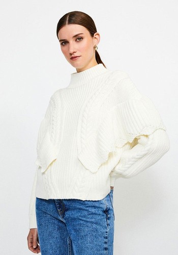 Rib Frill Knit Jumper