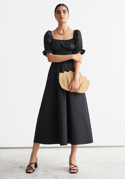 Puff Sleeve Midi Dress