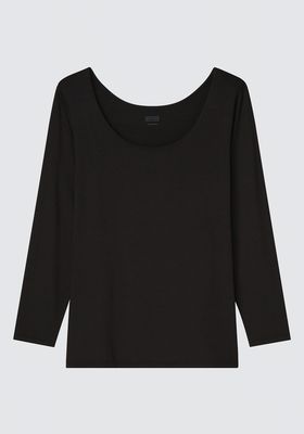 Cotton Crew Neck Long Sleeved Thermal Top from Uniqlo