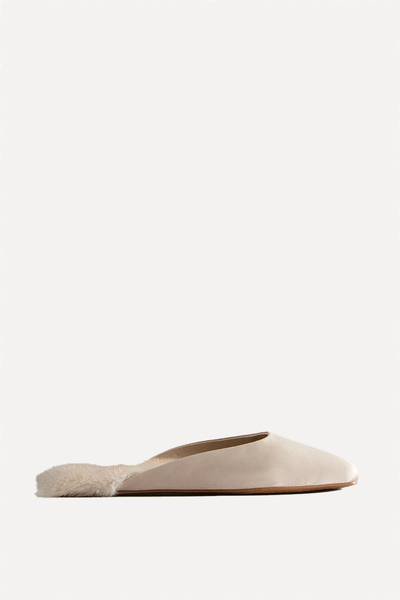 Warm Sateen Mule Slippers from Zara