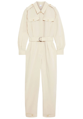Erin Belted Pleated Drill Jumpsuit from Iris & Ink