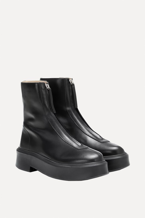 Zipped 1 Leather Ankle Boots from The Row 