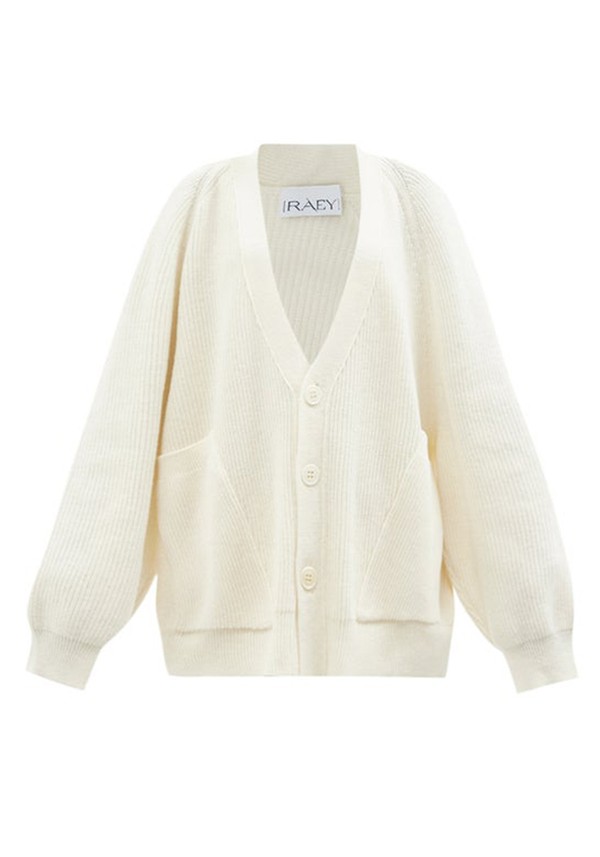 Recycled Wool-Blend Pocket Front Cardigan from Raey