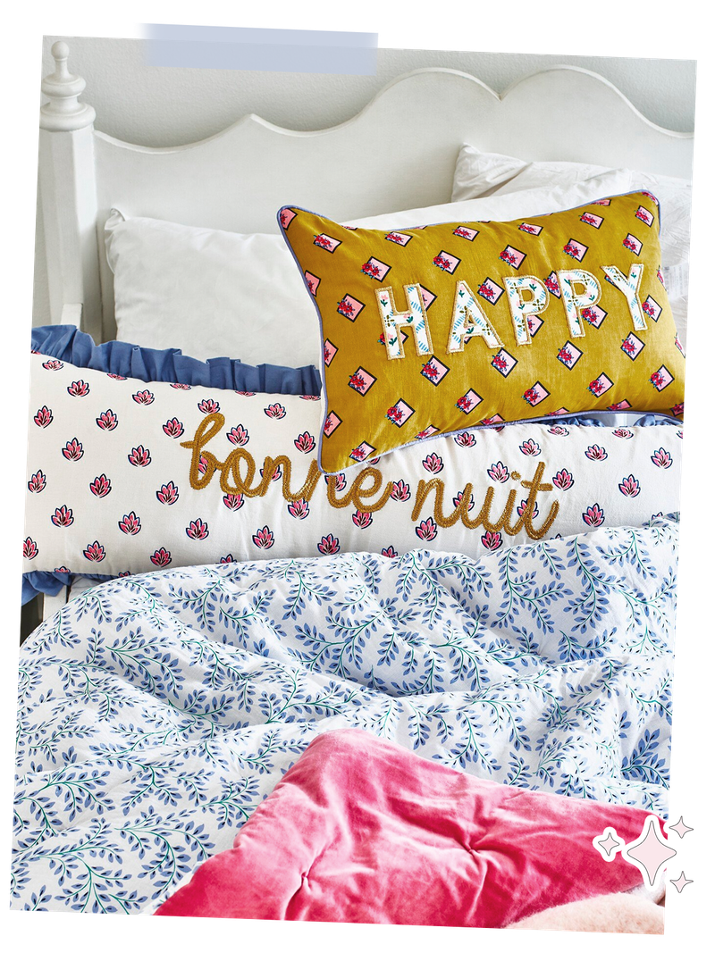 Happy Yellow Cotton Cushion Cover from Oliver Bonas