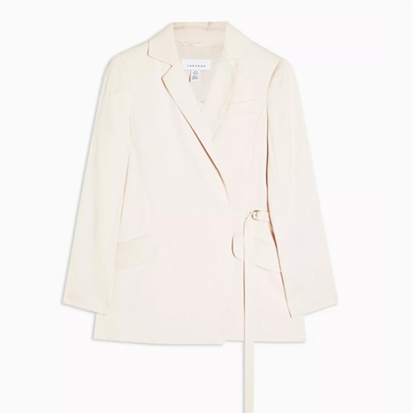 Beige Jacquard Stripe Blazer