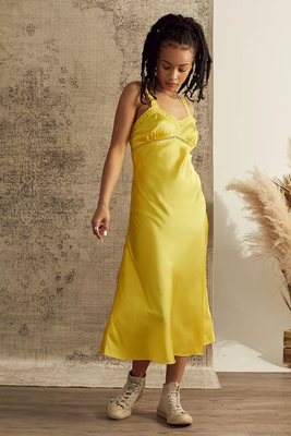 Mathilde Satin Midi Slip Dress from Urban Outfitters