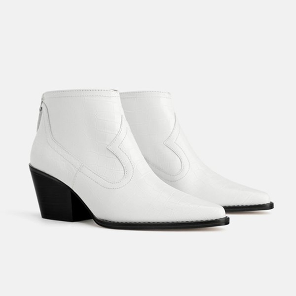 Leather Animal Print Cowboy Ankle Boots from Zara