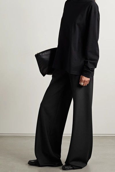 Gala Wool & Mohair-Blend Wide-Leg Pants from The Row