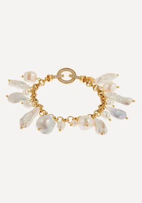 Gold-Plated Las Palmas Pearl Charm Bracelet from Mayol