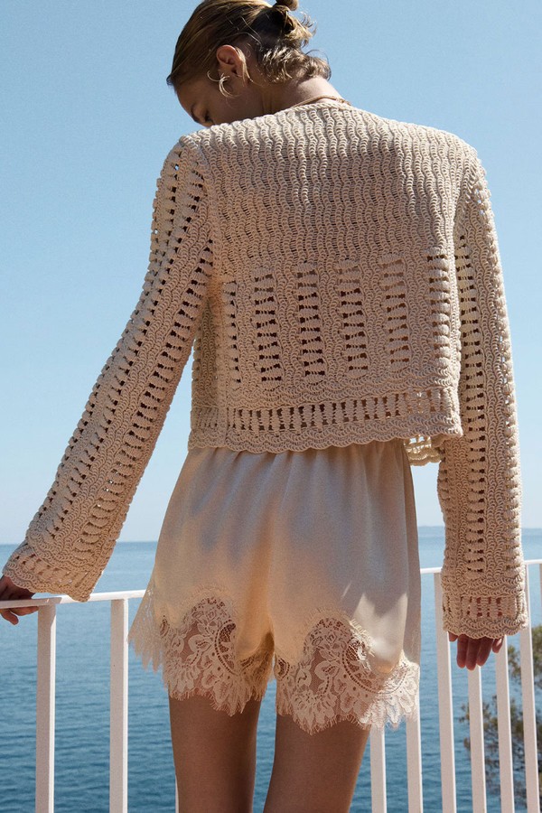 Lace-Trimmed Satin Shorts from H&M