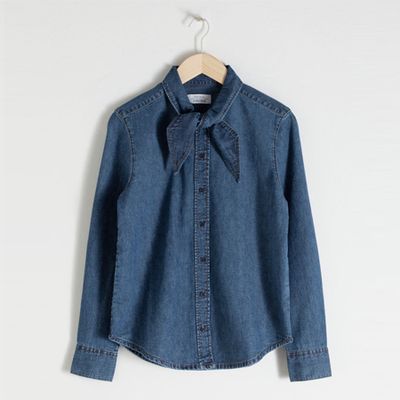 Organic Cotton Denim Tie Shirt from & Other Stories