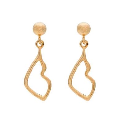 Gold Plated Kiss Drop Earrings from Holly Ryan