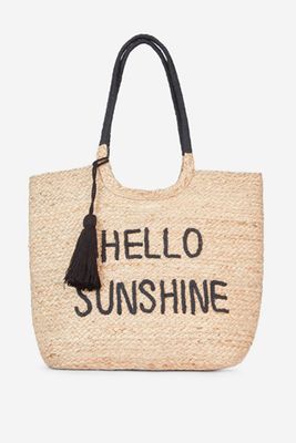 Nude 'Hello Sunshine' Beach Shopper Bag