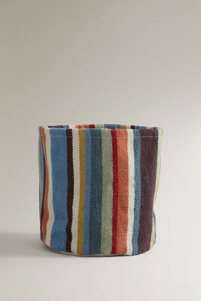 Coloured Stripe Basket