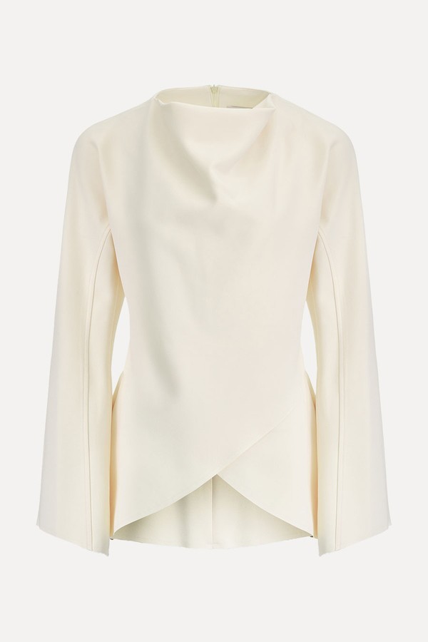 Crepe Cowl-Neck Top from Source Unknown