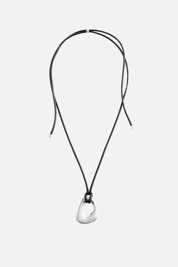 Sculptural Pendant Cord Necklace