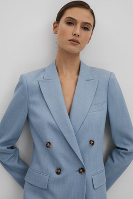 June Tencel Blend Double Breasted Suit Blazer from Reiss