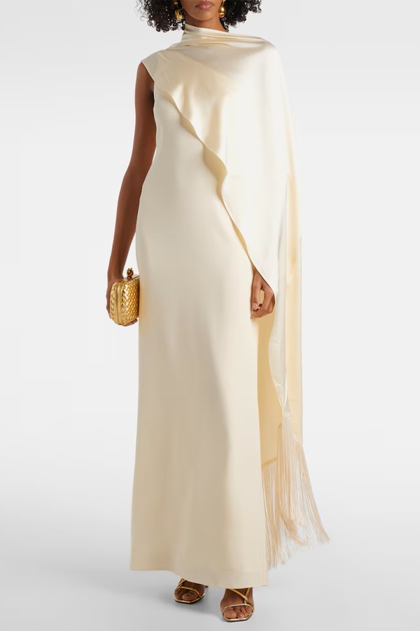 Berenson Caped Crêpe Cady Gown from Taller Marmo 
