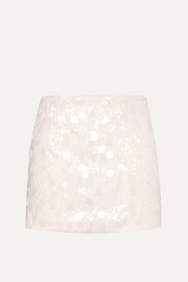 Sequin-Embellished Micro Mini Woven Skirt from Amy Lynn