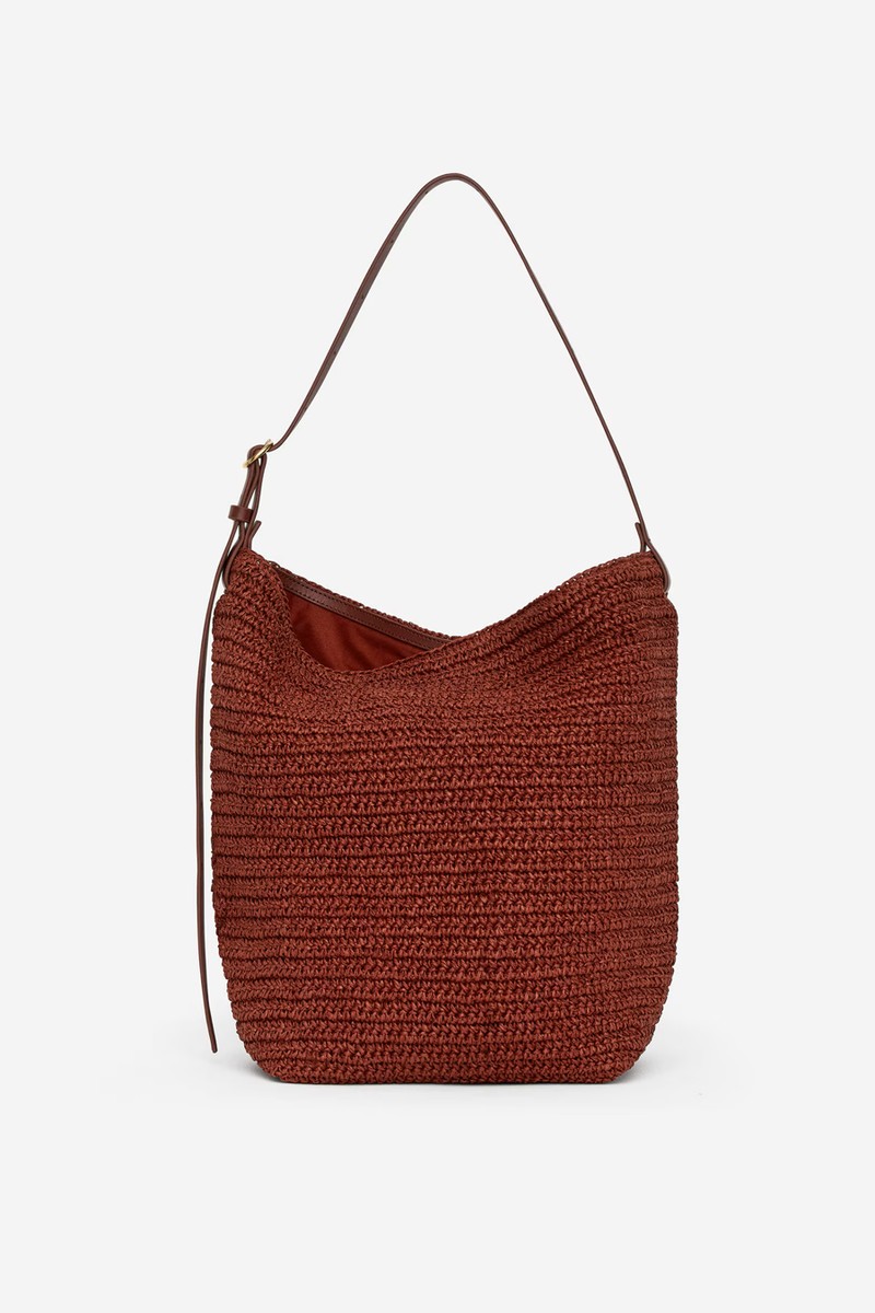 Lined Straw Bag
