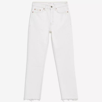 Ecru Straight Jeans from Topshop