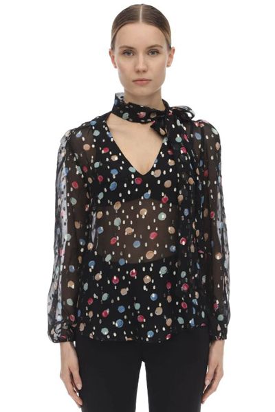 Polka Dot Chiffon Lame Shirt from Rixo